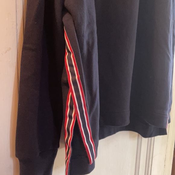 Banana Republic navy sweatshirt w/ red side stripe - Picture 3 of 8